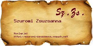 Szuromi Zsuzsanna névjegykártya